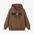 Brown Letters Print Hoodie GM8809-178