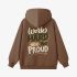 Letter Graphic Brown Hoodie GM8809-182