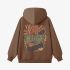 Letter Graphic Brown Hoodie GM8809-186