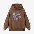 Letter Graphic Brown Hoodie GM8809-187