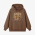 Brown Letter Graphic Hoodie GM8809-194