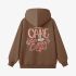 Brown Letter Graphic Hoodie GM8809-196