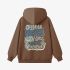 Brown Letter Graphic Hoodie GM8809-198