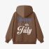 Brown Letter Graphic Hoodie GM8809-214