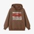 Brown Letter Graphic Hoodie GM8809-236