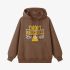 Brown Letter Graphic Hoodie GM8809-238