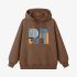 Elephant Geometric Graphic Brown Hoodie GM8809-255