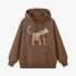 kitten Geometric Graphic Brown Hoodie GM8809-265