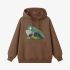 Frog Geometric Graphic Brown Hoodie GM8809-267