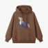 Wolf Geometric Graphic Brown Hoodie GM8809-268