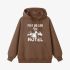 Letter Graphic Brown Hoodie GM8809-282