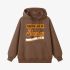 Letter Graphic Brown Hoodie GM8809-283