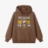 Letter Graphic Brown Hoodie GM8809-285