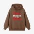 Letter Graphic Brown Hoodie GM8809-286