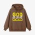 Letter Graphic Brown Hoodie GM8809-288