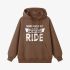 Letter Graphic Brown Hoodie GM8809-289