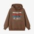 Letter Graphic Brown Hoodie GM8809-294