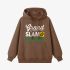 Letter Graphic Brown Hoodie GM8809-295