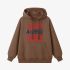 Letter Graphic Brown Hoodie GM8809-296