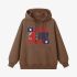 Letter Graphic Brown Hoodie GM8809-299