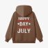 Letter Graphic Brown Hoodie GM8809-301