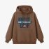 Letter Graphic Brown Hoodie GM8809-302