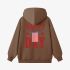 Letter Graphic Brown Hoodie GM8809-303