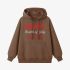 Letter Graphic Brown Hoodie GM8809-304