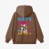 Letter Graphic Brown Hoodie GM8809-305