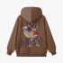 Brown Letters Print Hoodie GM8809-30