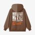 Letter Graphic Brown Hoodie GM8809-311