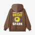 Letter Graphic Brown Hoodie GM8809-314