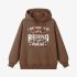 Letter Graphic Brown Hoodie GM8809-319