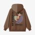 Brown Letters Print Hoodie GM8809-31