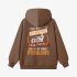 Letter Graphic Brown Hoodie GM8809-320