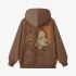 Brown Portrait Print Hoodie GM8809-32