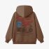 Brown Letters Print Hoodie GM8809-34