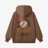 Brown Letters Print Hoodie GM8809-35