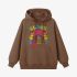 Brown Letters Print Hoodie GM8809-42