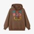 Brown Letters Print Hoodie GM8809-43