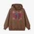 Brown Letters Print Hoodie GM8809-47