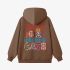 Brown Letters Print Hoodie GM8809-58