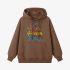 Brown Letters Print Hoodie GM8809-69