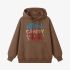 Brown Letters Print Hoodie GM8809-75