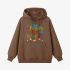 Brown Letters Print Hoodie GM8809-77