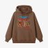 Brown Letters Print Hoodie GM8809-90