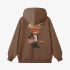 Brown Cartoon Print Hoodie GM8809-97