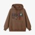 Brown Letters Print Hoodie GM8809-99