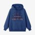 Dark Blue Letters Print Hoodie GM8810-100