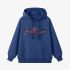 Dark Blue Letters Print Hoodie GM8810-115